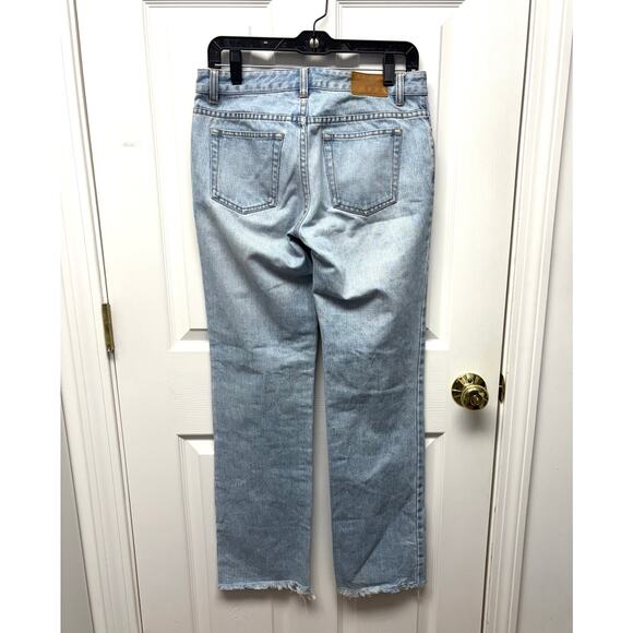 J Crew Jeans Cropped 100% Cotton, Light Wash, Frayed Hem, Size T4 - Picture 3 of 3